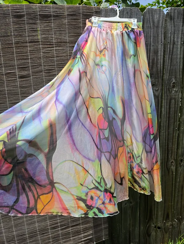 Afibi Women Full/Ankle Length Blending Maxi Chiffon Long Skirt Beach Medium - Image 3