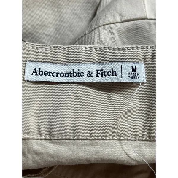 Abercrombie & Fitch Beige Sleeveless Mini Ruffle Flounce Tank A-Line Dress Sz M - Image 3