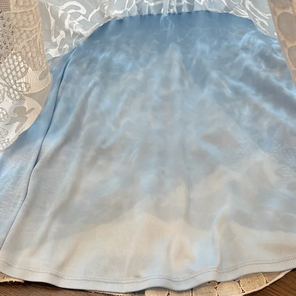 Women’s Light Blue Lace Mini Dress Size Medium C22-007 - Image 8