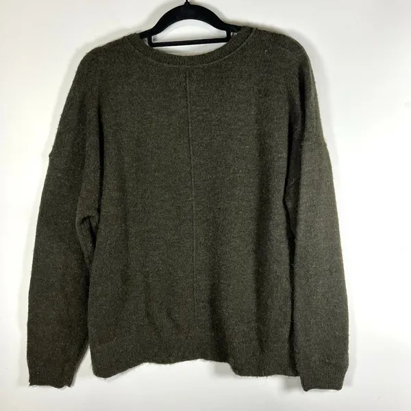 Lucky Brand Green Pullover Wool Blend V Neck Sweater‎ Women’s Large Soft - Image 7