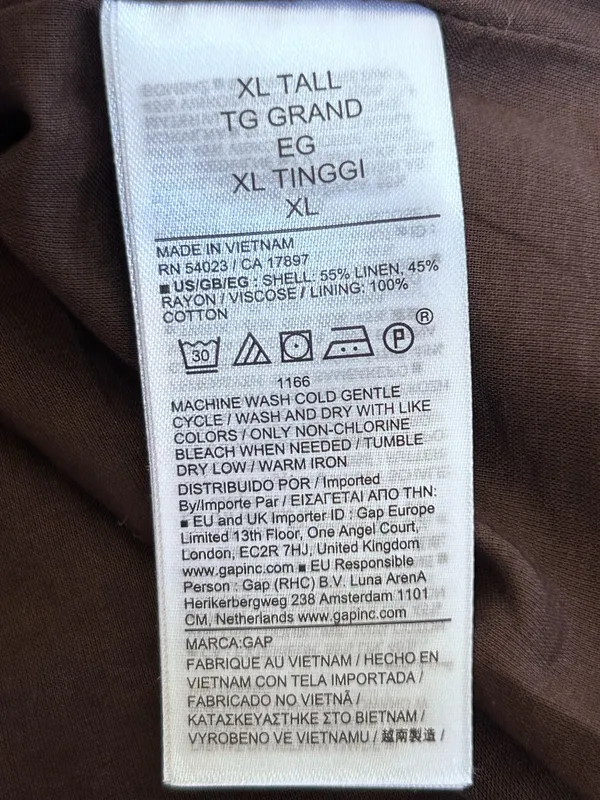NWT Gap Brown Linen Blend Sleeveless Crewneck Knee Length Shift Dress XL Tall - Image 5