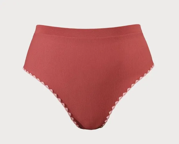 Berlook Contrast Stitch Longline Plus Size Bikini Set Pink - Image 5