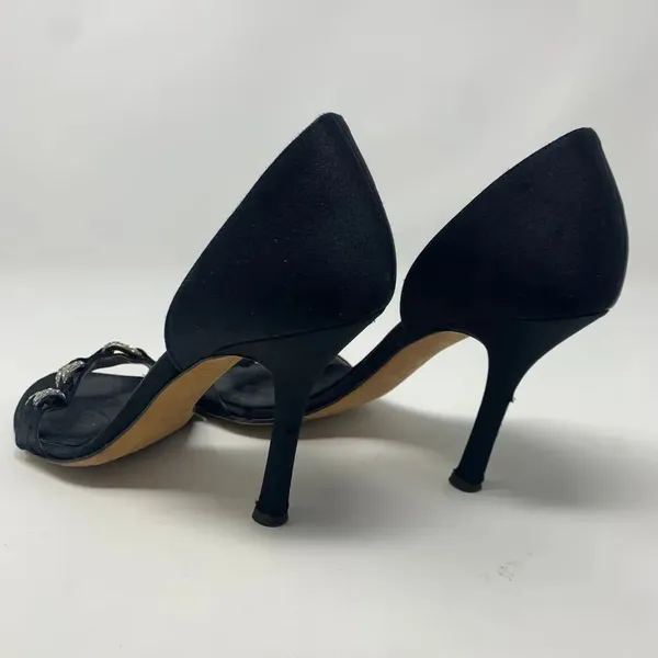Giuseppe Zanotti Black Silk Sandals‎ w/ Rhinestones - Image 8