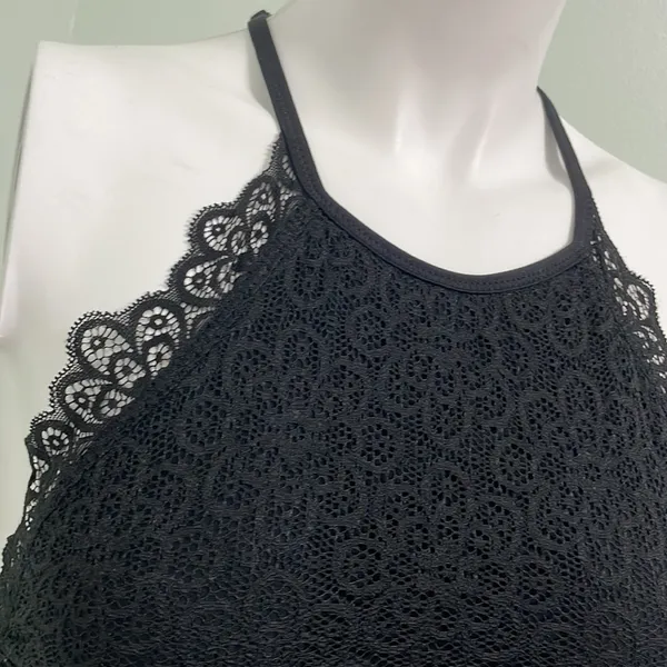 Aerie Nordic High Neck Black Lace Bralette - Image 6