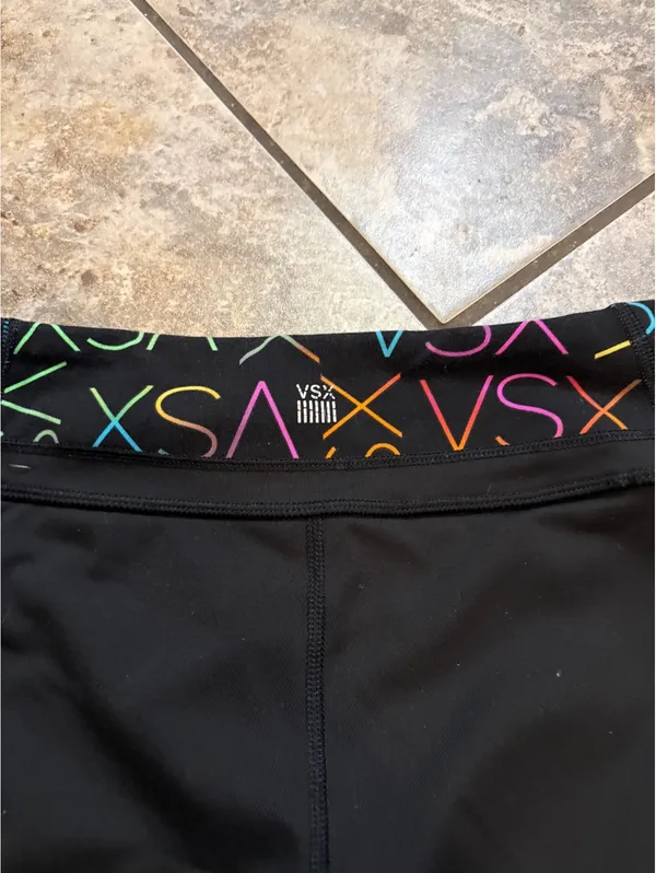 Y2K Victoria’s Secret XS Low Rise Black Flare Yoga Pants Multicolor Logo - Image 6