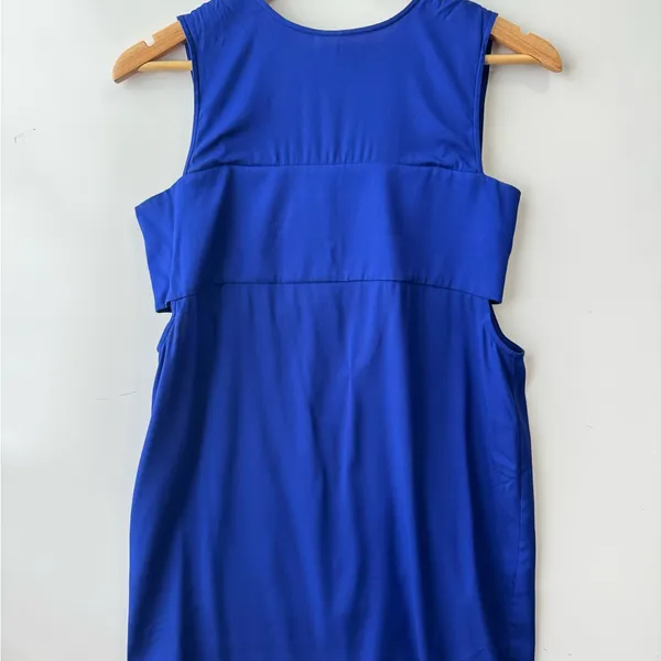Alexander Wang Blue Sleeveless Cutout Silk Crepe Mini‎ Dress Size 2 - Image 3