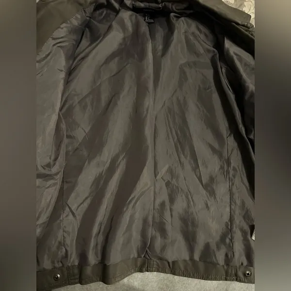 Forever 21 faux leather moto jacket gray size L - Image 5