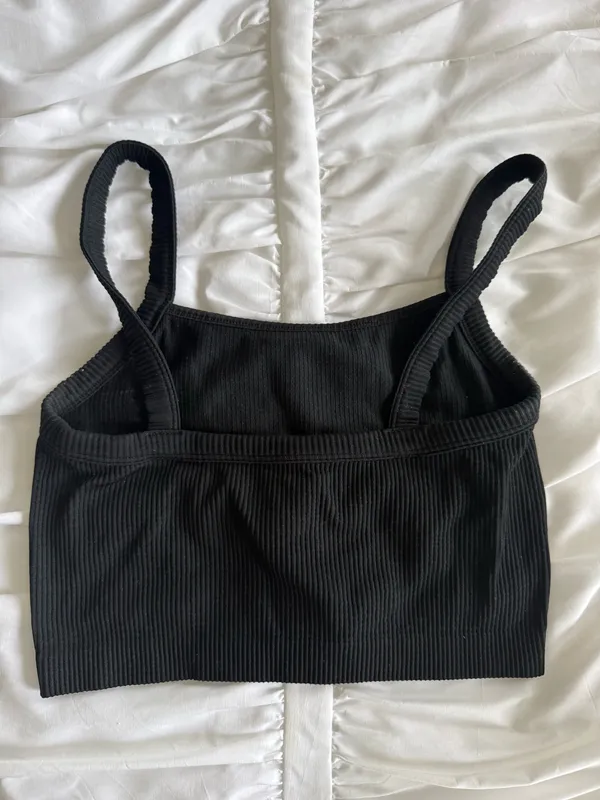 Target Black Ribbed Crop Top - Image 2