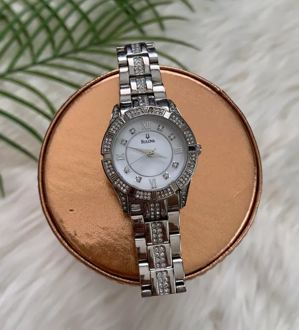 Bulova Woman’s Sterling Silver & Swarovski Watch - Image 3