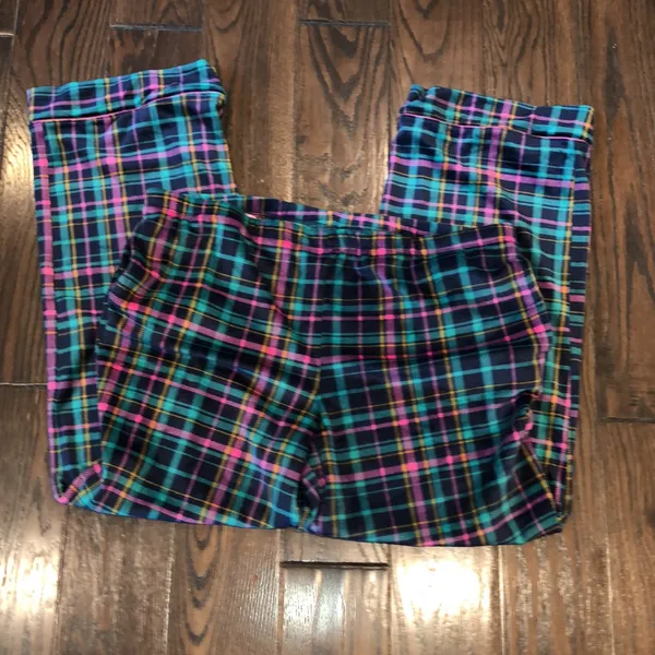 JOYSPUN soft plaid fleece style pajamas set size large with pockets - Image 6