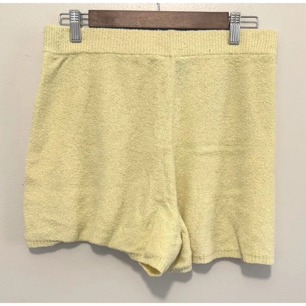 Roots Women's Yellow Organic Cotton Blend Boucle Sweater Shorts Set Size Small‎ - Image 7