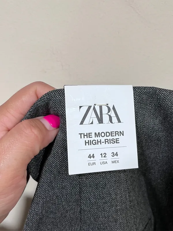 NWT ZARA Zara "The Modern High-Rise" pants gray high-rise waist size 12 - Image 6