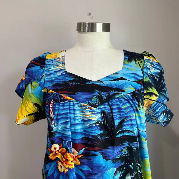 Royal Hawaiian Creations VTG Sunset Island Midi Dress S Tropical Aloha - Image 4