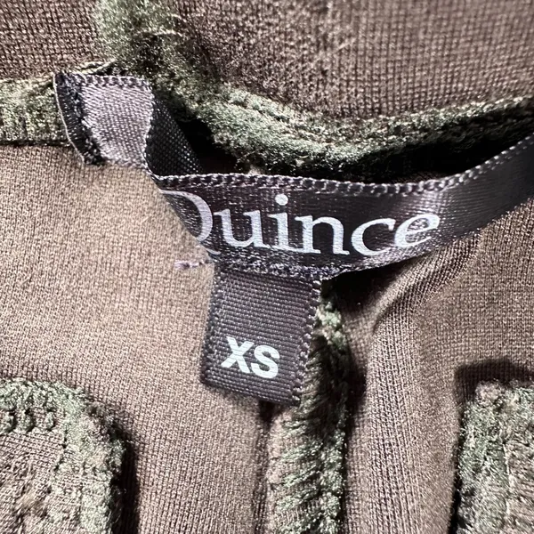Quince Ponte Straight Leg Pant Women's X-Small Petite Olive Green Pull On - Image 4