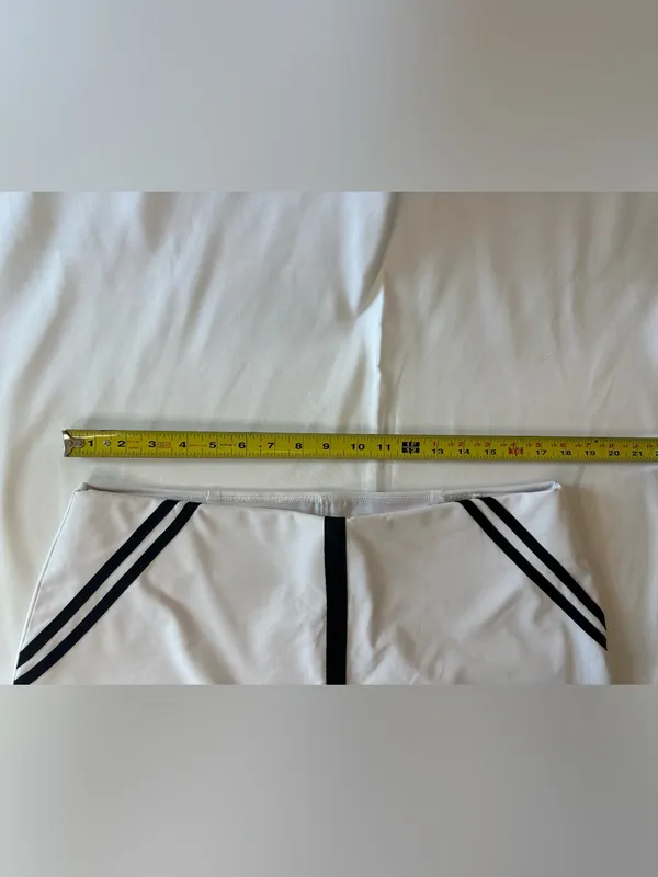 Original Penguin Munsingwear Golf Tennis Skort Pockets White/ Black Striped L - Image 5