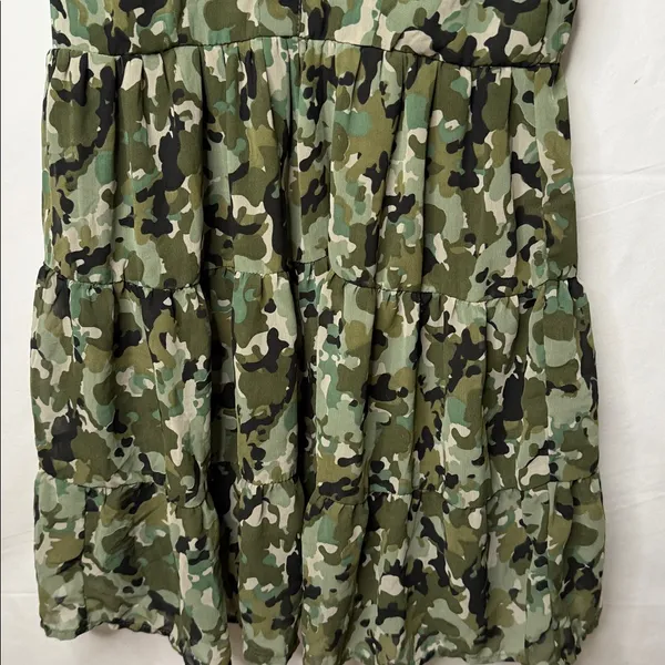 Band of gypsies camo camouflage sleeveless fit and flare pleated dress sz S - Image 3