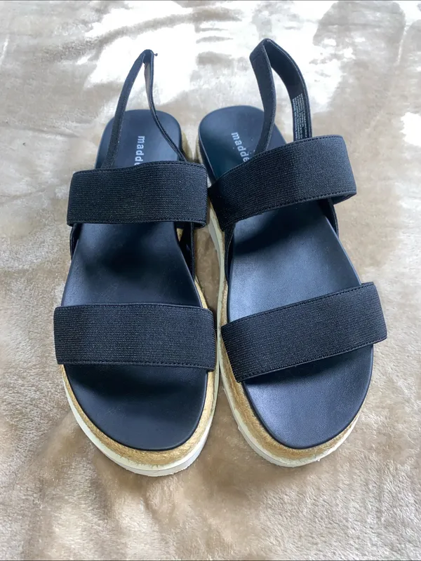Madden Girl Black Elastic Strap Platform Sandal - Image 2