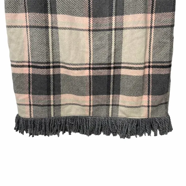 FOR CYNTHIA Skirt Wool Blend Faux Wrap Fringe Plaid Business Casual Office Large - Image 7