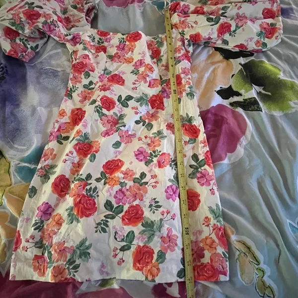 Zara Caroline Floral Puff Sleeve Dress Romantic Garden‎ Party Women XS - Image 4