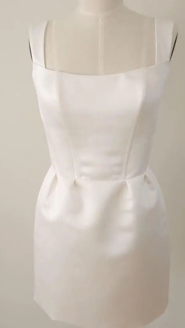 Custom Made Bridal Satin Dress With Bow - Image 8
