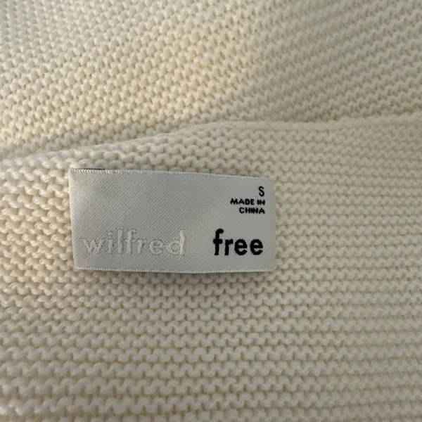 Wilfred Free‎ Aritzia Womens Wolter Sweater Size S Ecru Ivory Knit Merino Wool - Image 8