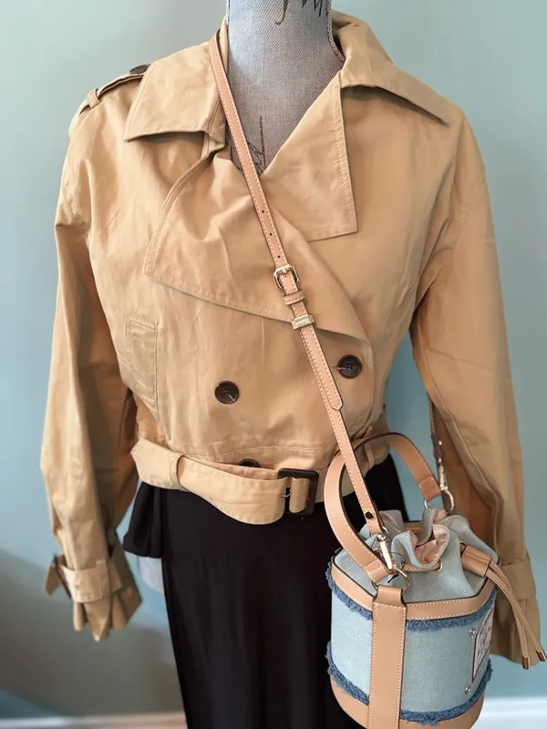 Joie Tan Cropped Trench Coat - Image 5