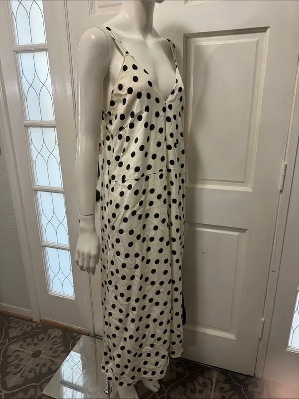 zara cotton polka dot dress limited edition side pocket size medium - Image 11