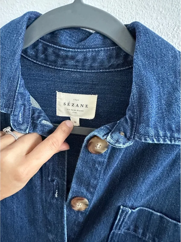 Sezane Sofie Denim Button Down Dress  Size 36 - Image 2