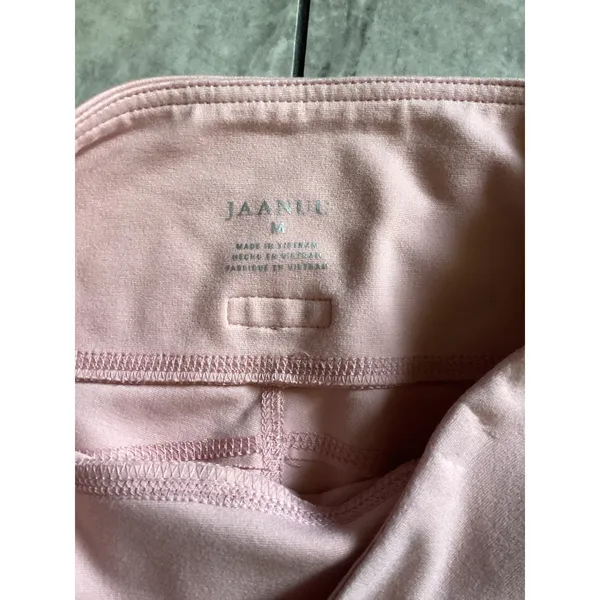 Jaanuu Womens High Waisted Yoga Scrub Pants Blush Pink Cargo Zipper Pocket M - Image 6