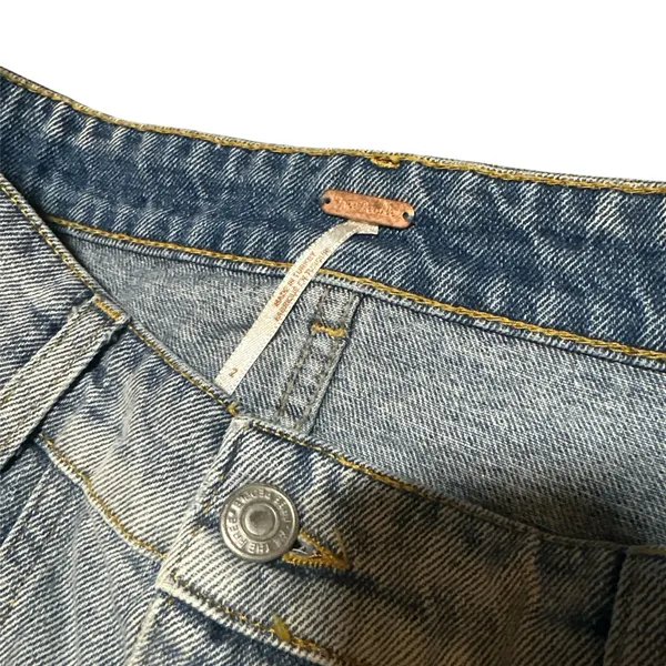 FREE PEOPLE Distressed Denim Mini Skirt - Image 3