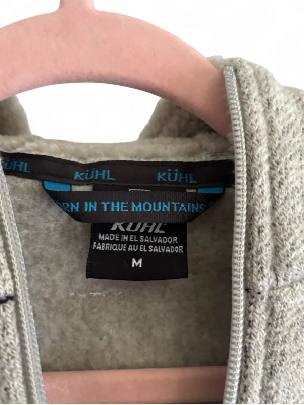 KÜHL Alfpaca Hooded Zip-up Fleece Vest with Sherpa Taupe Size M Outdoors Cozy - Image 4