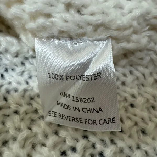3 7 Orchard Cream Cable Knit Sweater Size Large Oversized Chunky - Image 3