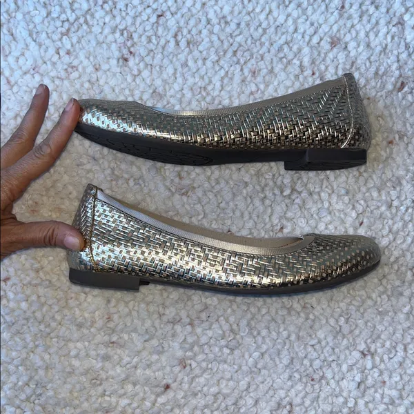 Vionic Anita Leather Lynx Woven Geo Round Toe Ballet Flat‎ Slip On Gold 6.5 - Image 8