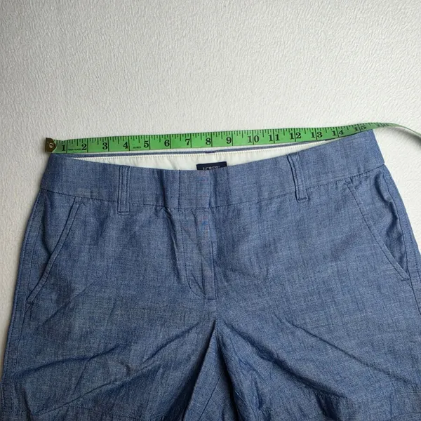 J. Crew Womens 5 Inch Classic Chambray Shorts‎ Blue Cotton AY431 Size 6 - Image 8