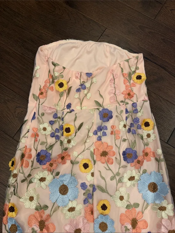 VICI Cassie Strapless Floral Embroidered Midi Dress Large NWT - C39-311 - Image 11