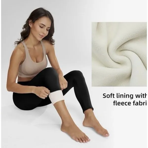 Fleece Lined Seamless High Waist Tummy Control Legging Forest Green Women’s S - Image 3