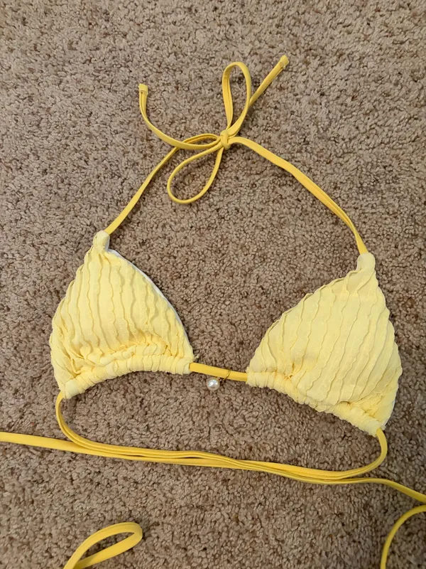 Shein Bikini Set Yellow Ribbed - Image 2