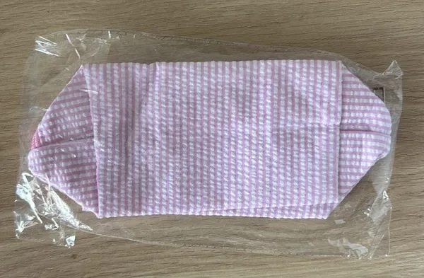 Amazon Pink Striped Seersucker Toiletry Makeup Bag - Image 2