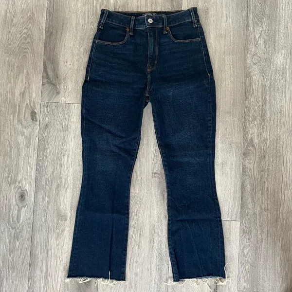 Abercrombie and Fitch high rise ankle flare dark jeans size 25 0 - Image 3