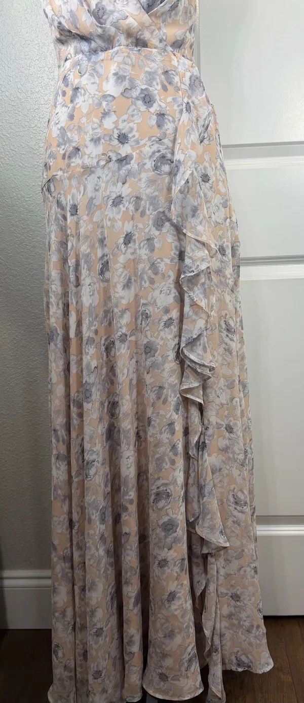 ASTR the Label Holland Maxi Dress in Peach Grey Floral Size S - Image 4