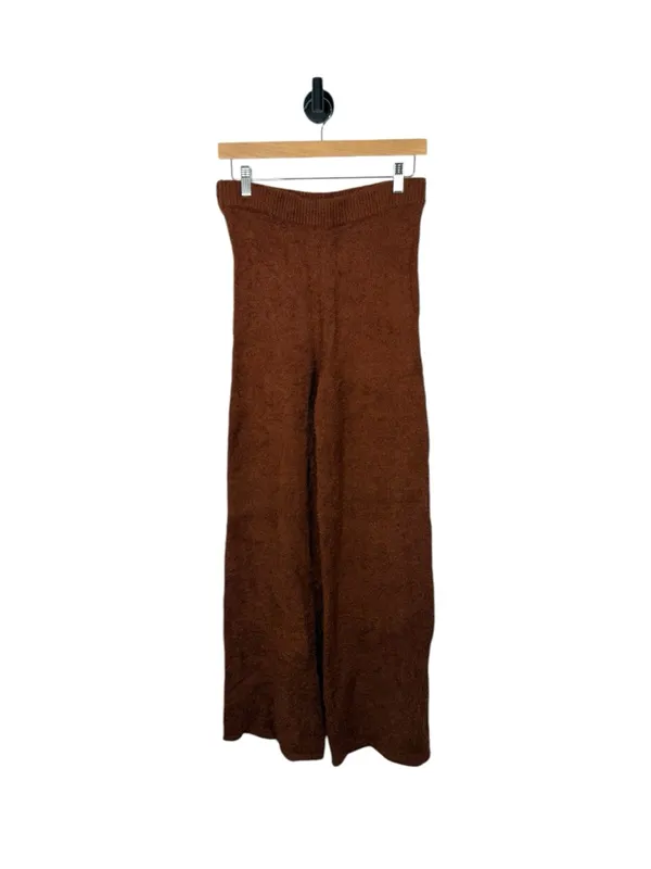 Reformation Isle Wide Leg Knit Pants Brown Organic Cotton Pull On Size M - Image 3