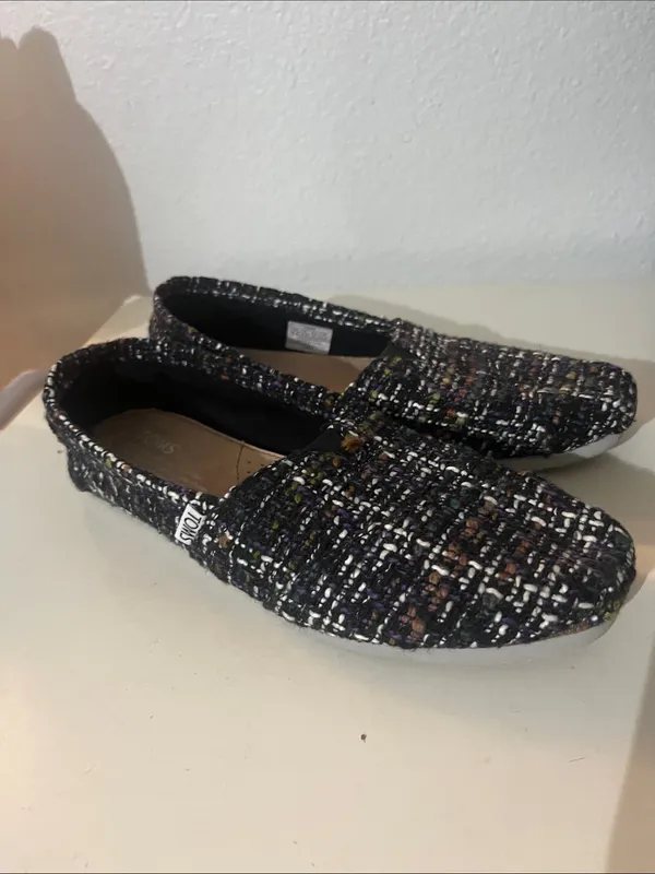 Tom’s Women’s Tweed Grandpacore Slip On Shoes Size 6.5 Preppy - Image 2