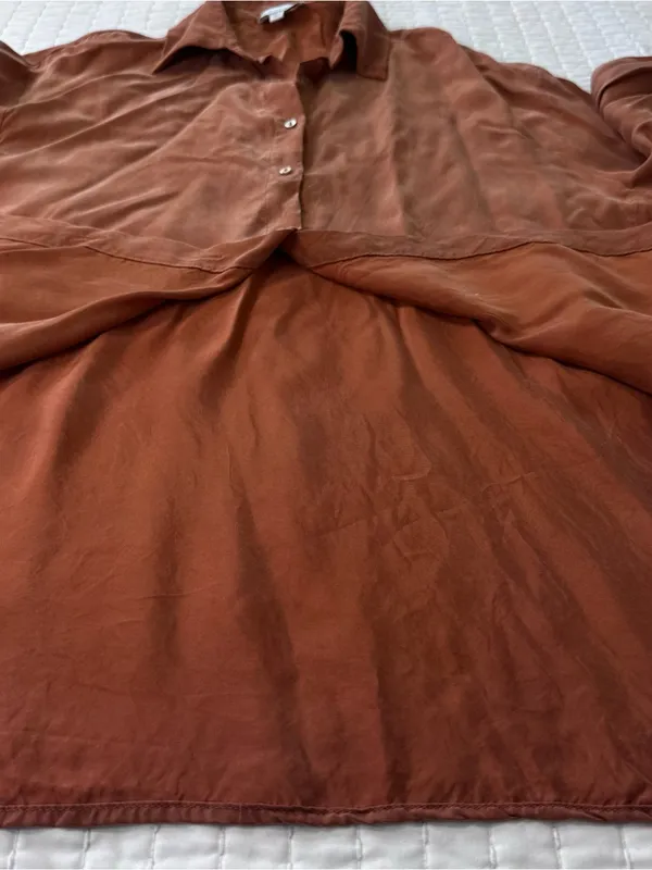Lucy Paris Women’s S Burnt Orange Maggie Button-Down Shirt Oversized - Image 6