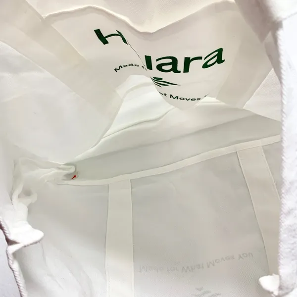 Halara Logo Canvas Tote Bag Womens Size OS White Green Gym Reusable Cotton Large - Image 8