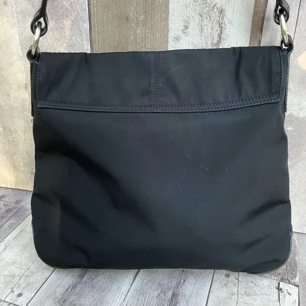 Lauren Ralph Lauren Messenger Bag Large Black Nylon Croc‎ Trim Good Crossbody - Image 4