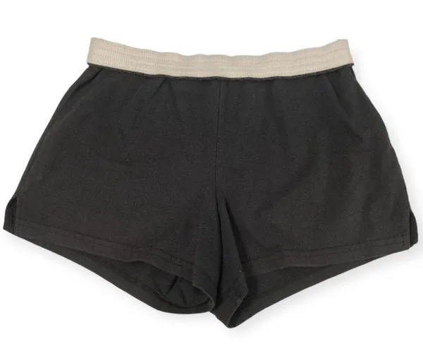 Y2K Soffe Black Cotton Short Shorts Roll Down High Waist - Image 5
