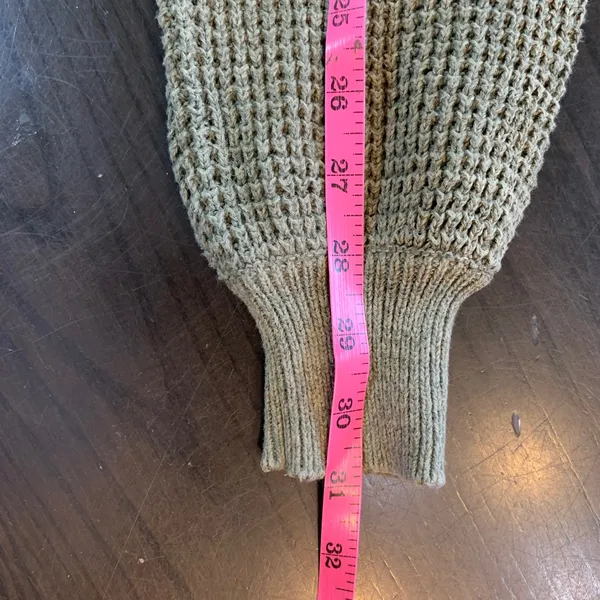 GAP Womens XS Olive Green Waffle Knit Hoodie Drawstring‎ Pullover Casual - Image 15