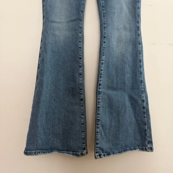 We the Free Jayde Flare Jeans High Rise Flare Leg Boho‎ Denim Jeans Size 30 - Image 2