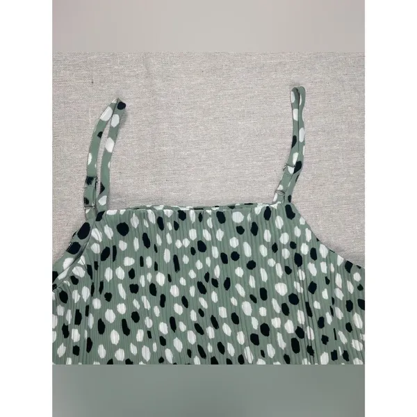 Ann Taylor | Green Dalmation Print Pleated Tank | Small - Image 3