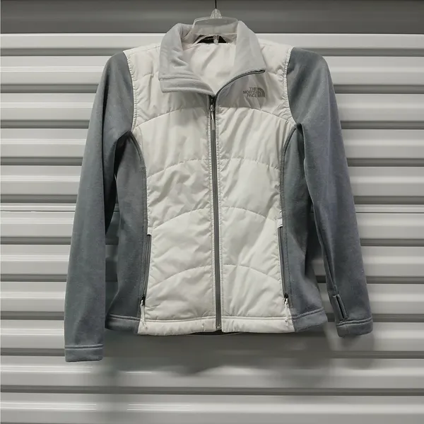 The North Face Quilted Full Zip Jacket Women's Medium White Gray Gorpcore Hiking - Image 3